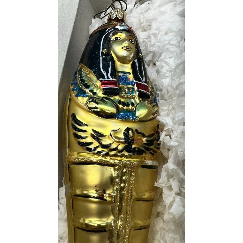 Polonaise Egyptian cleopatra mummy glass ornament Xmas tree egypt horus